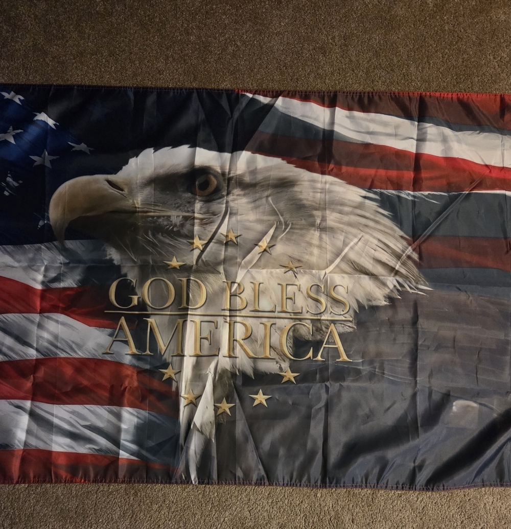 God Bless America Eagle Flag Tapestry - Patriotic Red, White & Blue